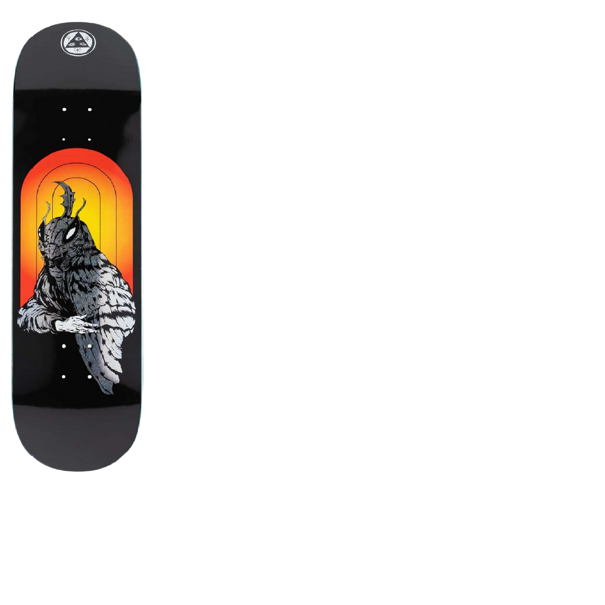 Welcome Mothman On Evil Twin Skateboard Deck - Black/Glitter Foil 8.25"