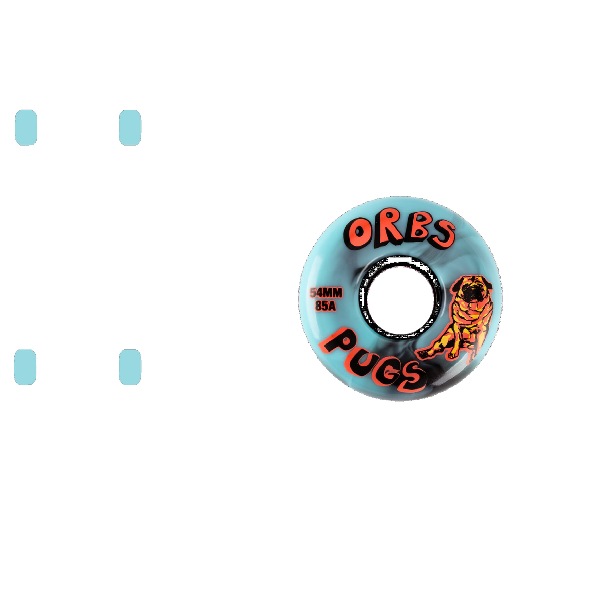 Welcome Orbs Pugs Skateboard Wheels - Blue/Blue 54mm