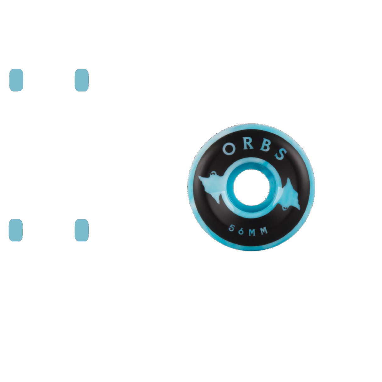 Welcome Orbs Specters - Swirls Skateboard Wheels 56mm - Blue/White