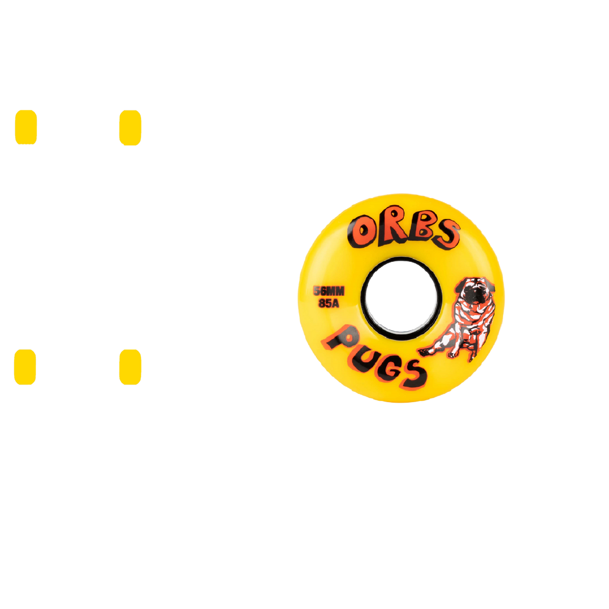Welcome Orbs Pugs Solids Conical 85a Skateboard Wheels - Yellow 56mm