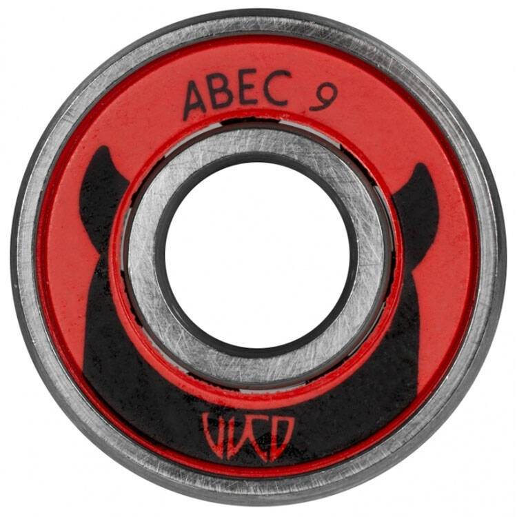 Wicked Bearings Skateboard Bearings ABEC 9 - Red
