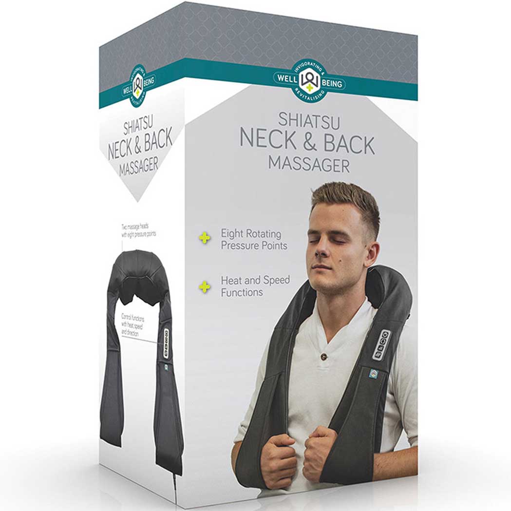 Wellbeing Shiatsu Neck Massager w/ Arm Loops