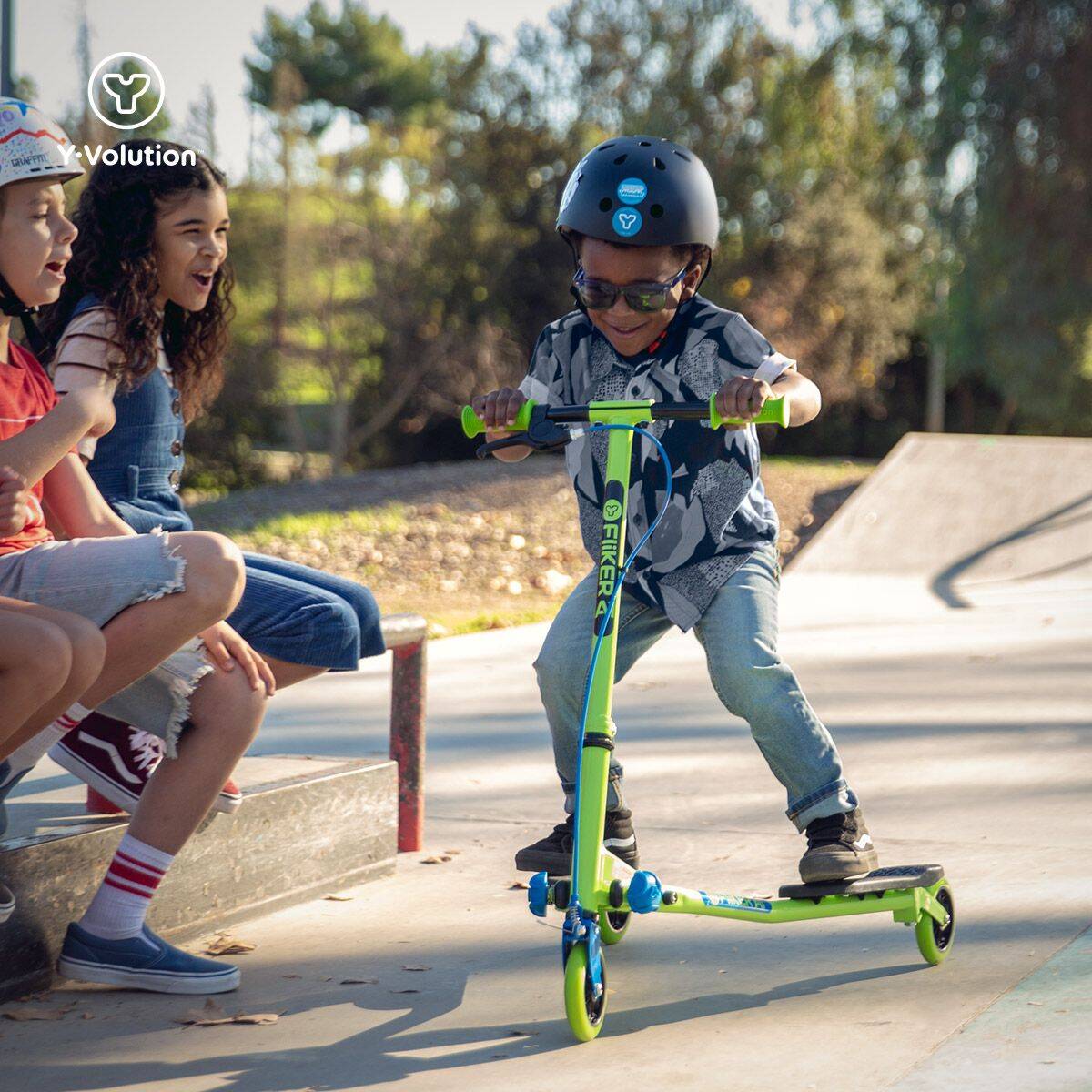 Yvolution Y Fliker A1 Air Scooter - Refresh Green/Blue