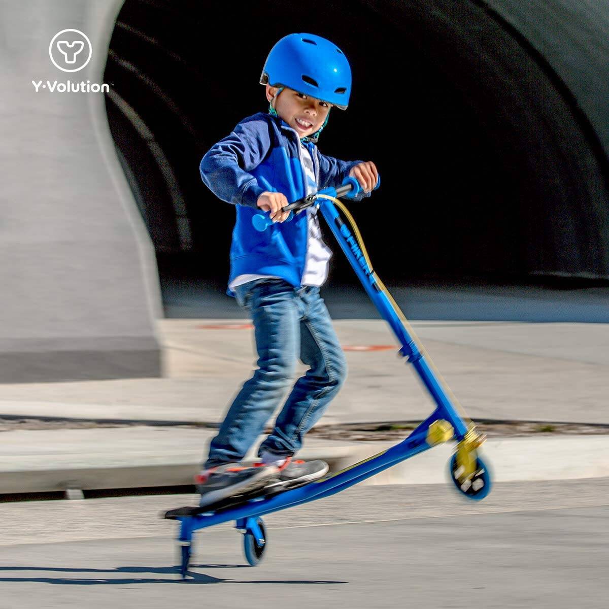 Yvolution Y Fliker A1 Air Scooter - Blue/Yellow