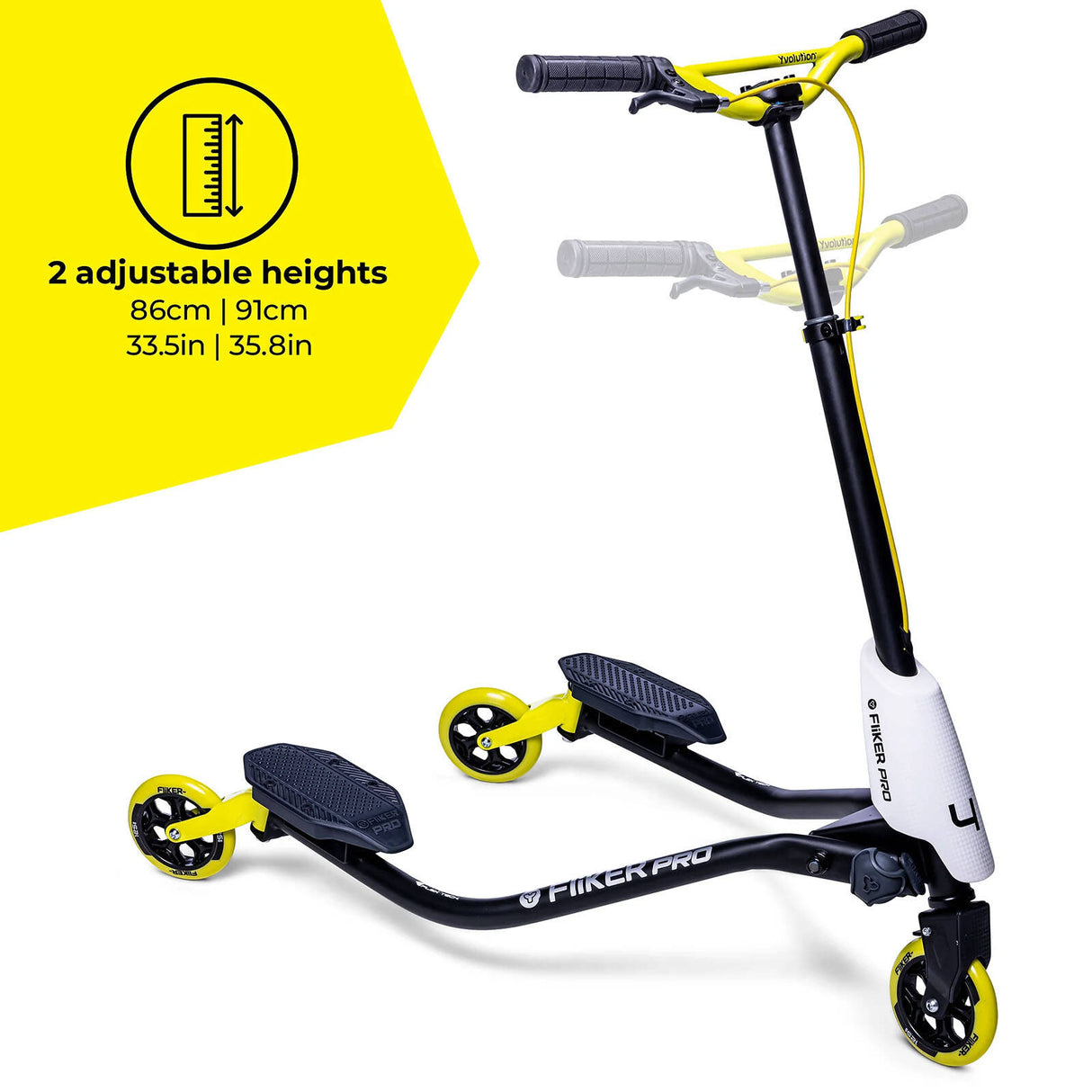 Yvolution Y Fliker Pro Scooter - White/Yellow