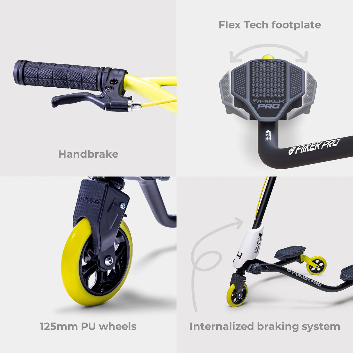 Yvolution Y Fliker Pro Scooter - White/Yellow
