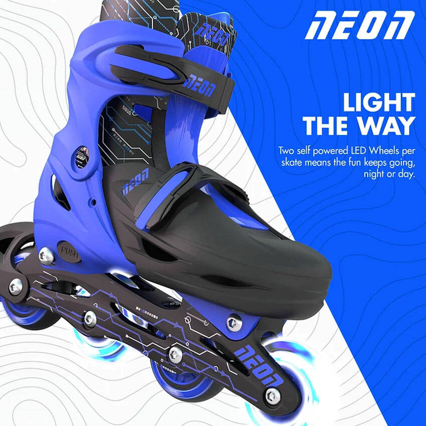 Yvolution Neon Adjustable Inline Skates - Blue J11 - UK 1