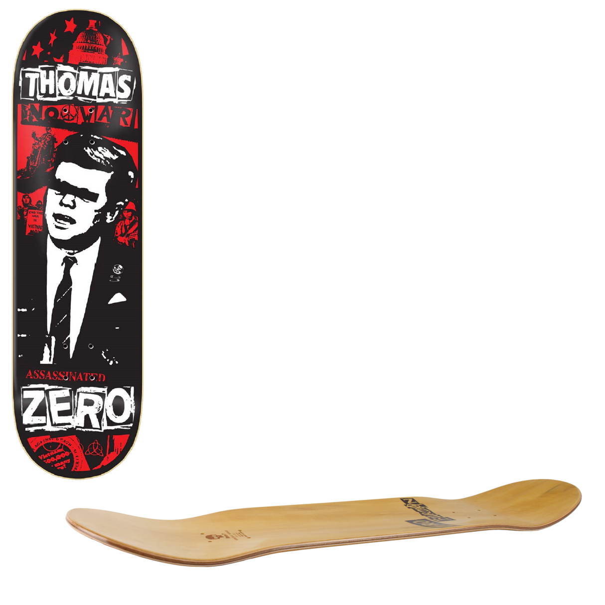 Zero Dead Presidents Skateboard Deck - Thomas Assassination 8.5"