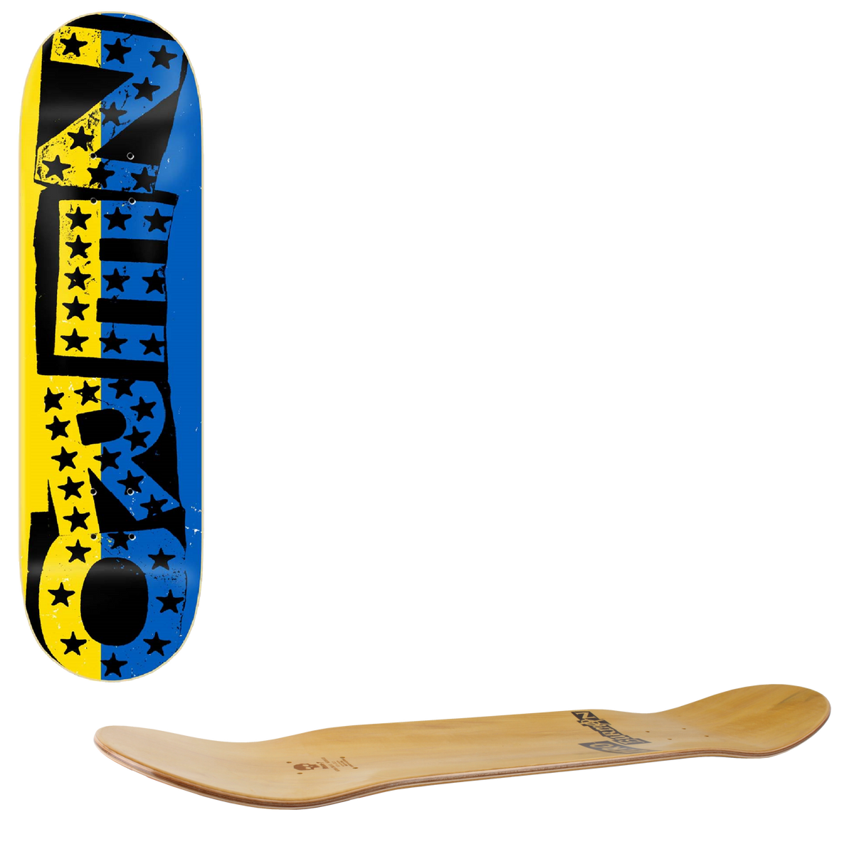 Zero Punk Flag Skateboard Deck - Ukraine 8.25"