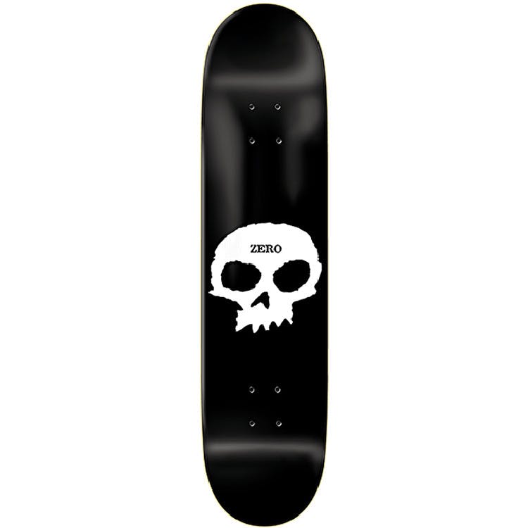 Zero Single Skull Custom Skateboard - Black 8.375"