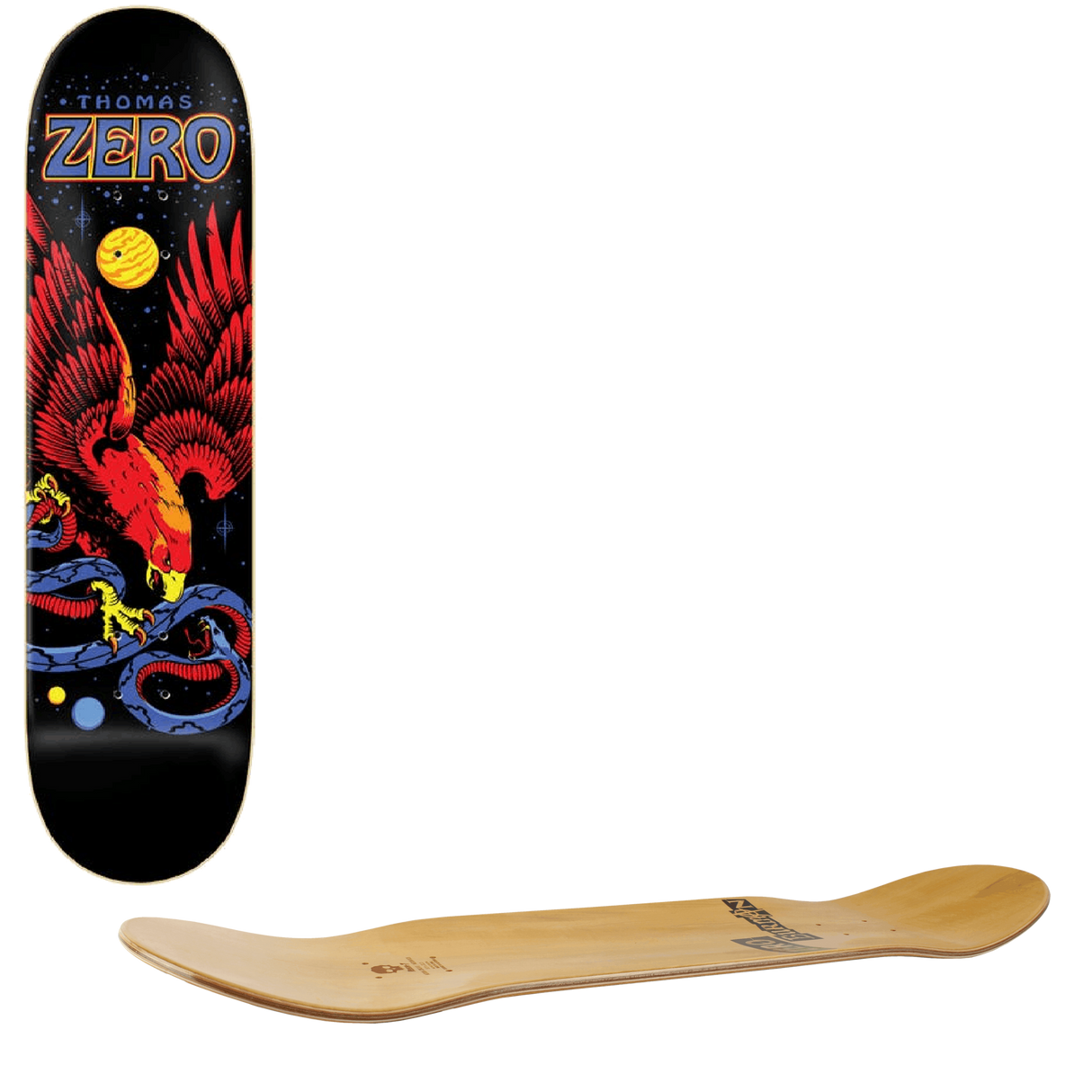 Zero Thomas Eagle and Snake Skateboard Deck - Black 8.25"