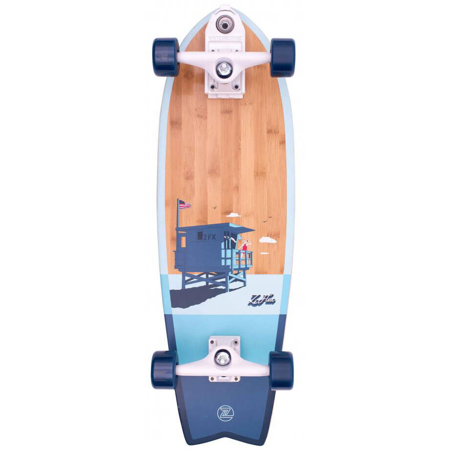 Z-Flex Bamboo Surfskate Fish Cruiser Complete Longboard - Blue 31''