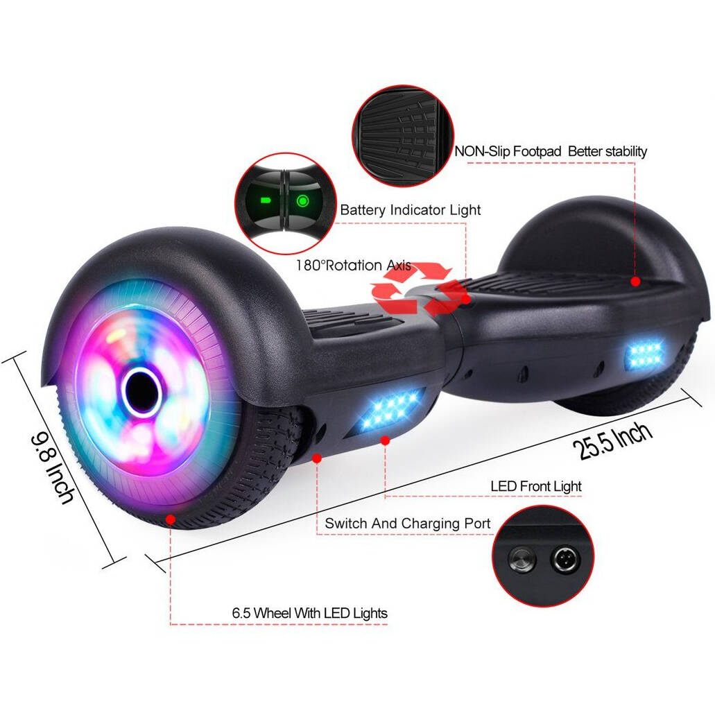 Zimx HB2 LED Wheels Balance Board - Black