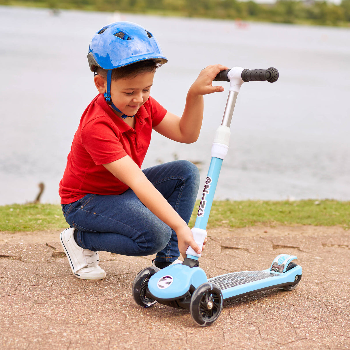Zinc T-Motion Folding Scooter - Blue