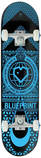 Blueprint Home Heart Complete Skateboard - Black/Blue