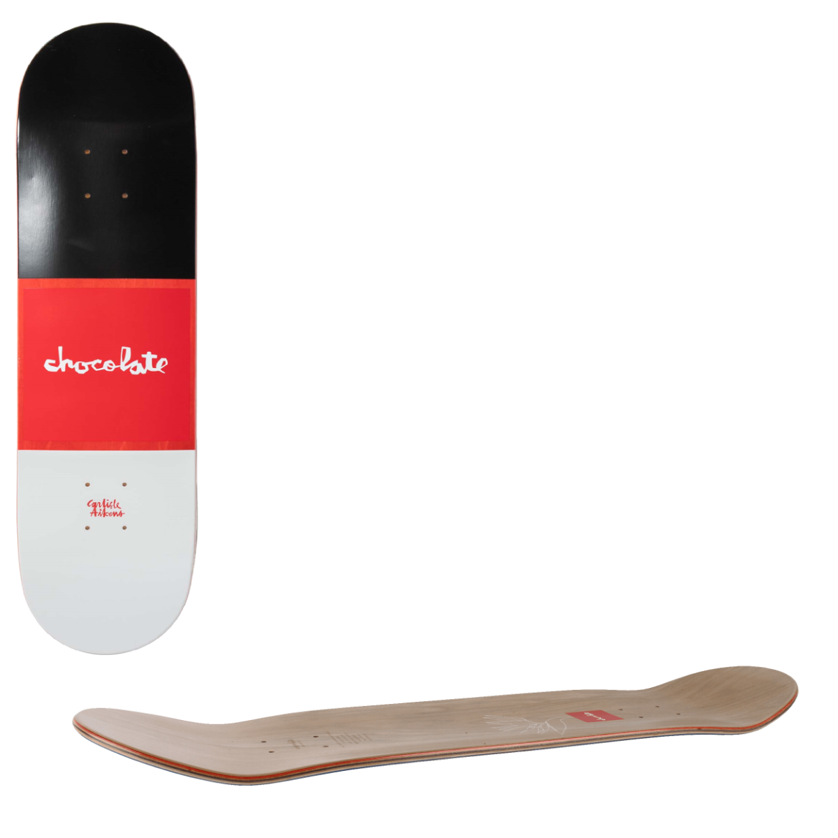 Chocolate Red Square Skateboard Deck - Aikens 8"