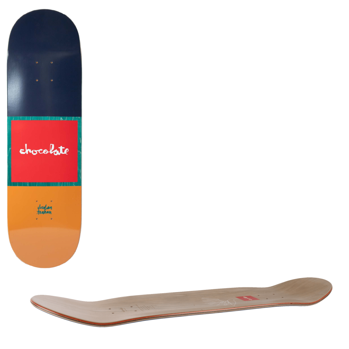 Chocolate Red Square Skateboard Deck - Trahan 8.375"