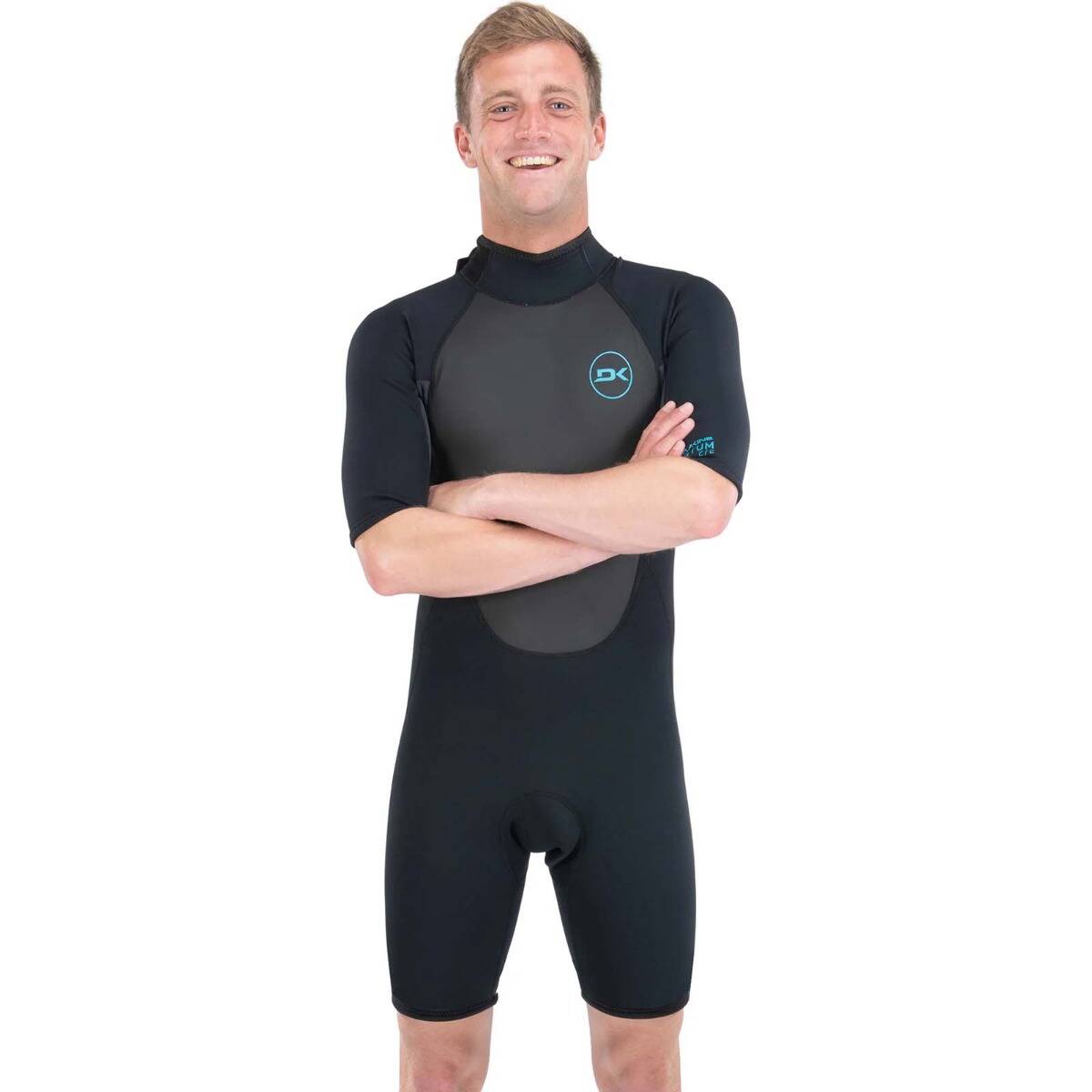 Dakine Mens Quantum Back Zip Shorty 2/2mm F/L Wetsuit - Black/Grey