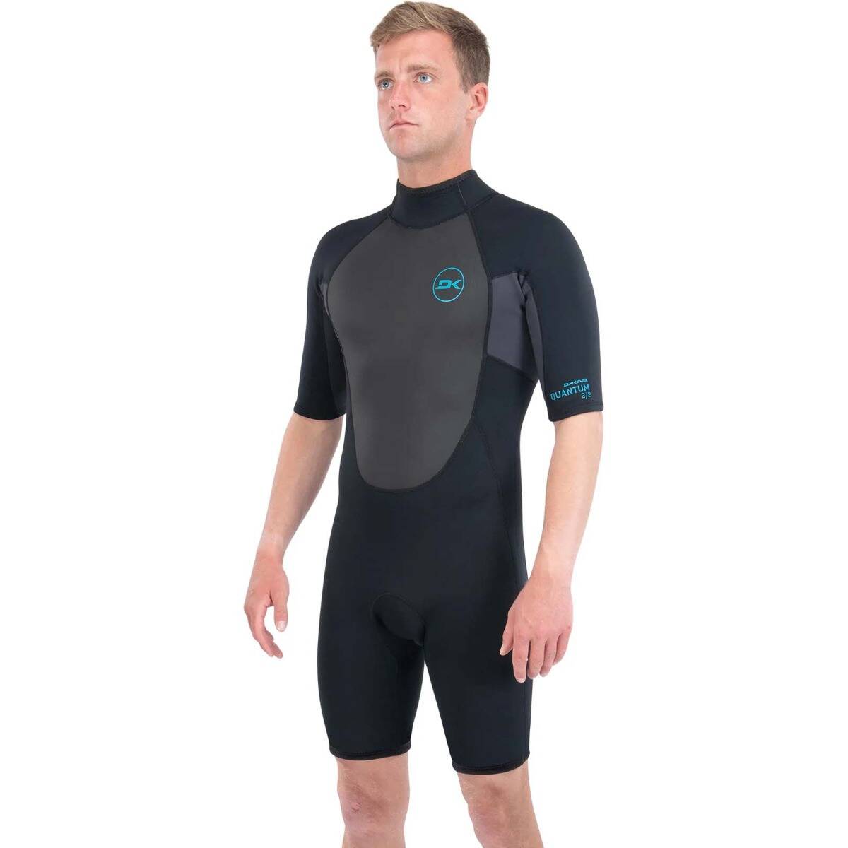 Dakine Mens Quantum Back Zip Shorty 2/2mm F/L Wetsuit - Black/Grey