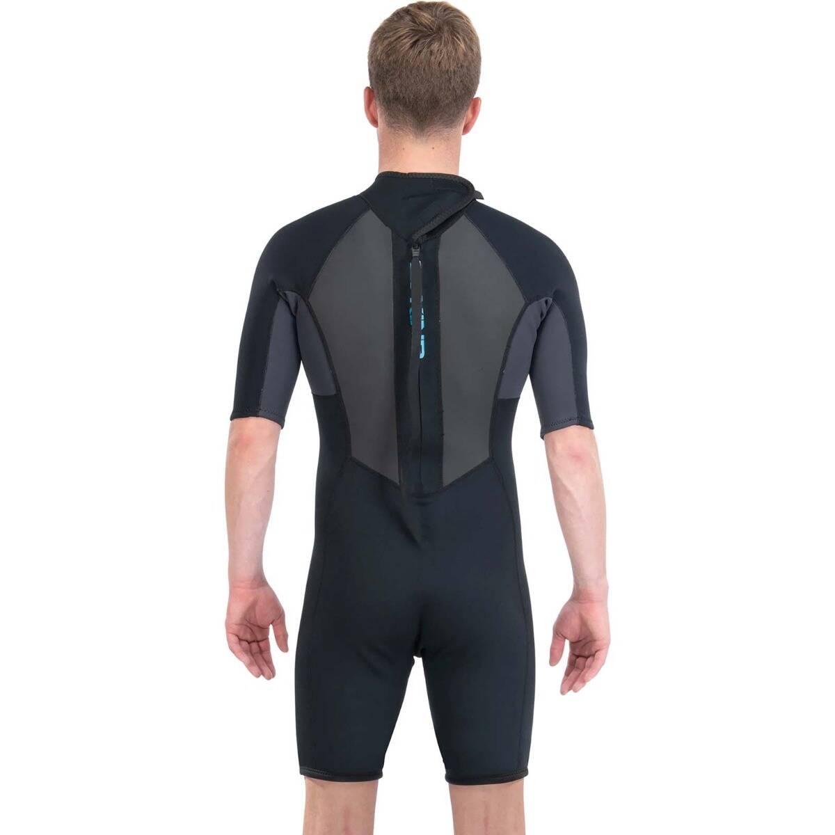 Dakine Mens Tall Quantum Back Zip Shorty 2/2mm F/L Wetsuit - Black/Grey