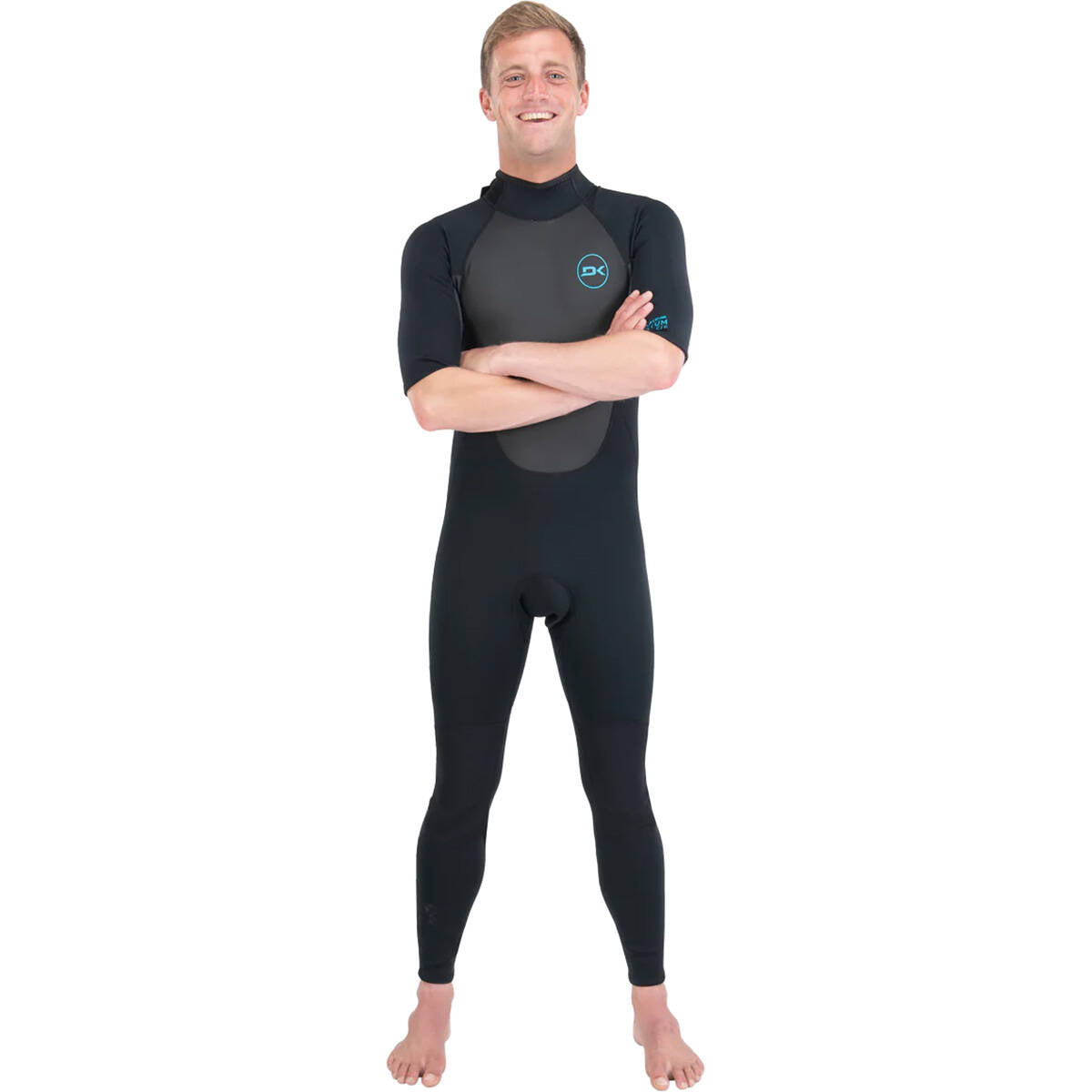 Dakine Mens Quantum Back Zip Short Sleeve 2/2mm F/L Wetsuit - Black/Grey