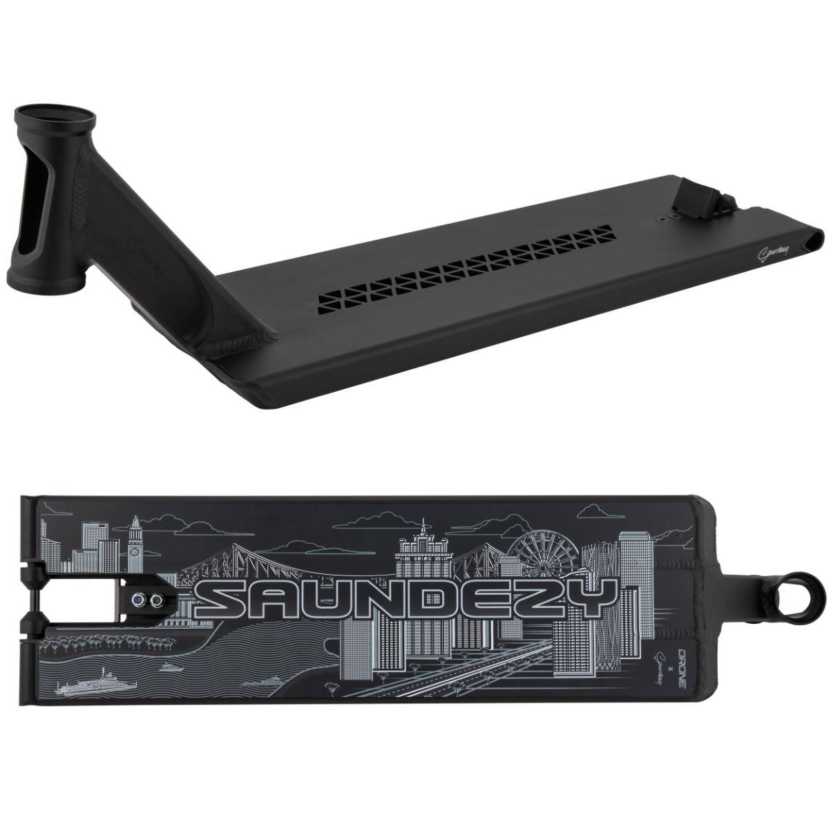 Drone Saundezy Signature Scooter Deck - Black 23" x 6.5"