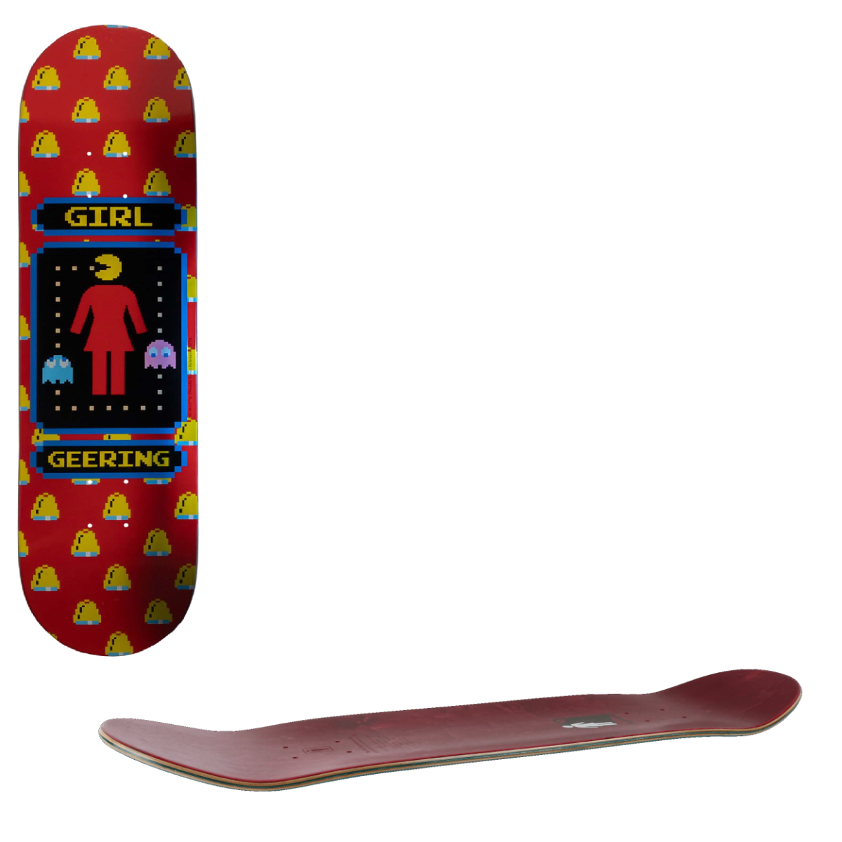 Girl x Pac-Man Skateboard Deck - Geering 8.5"
