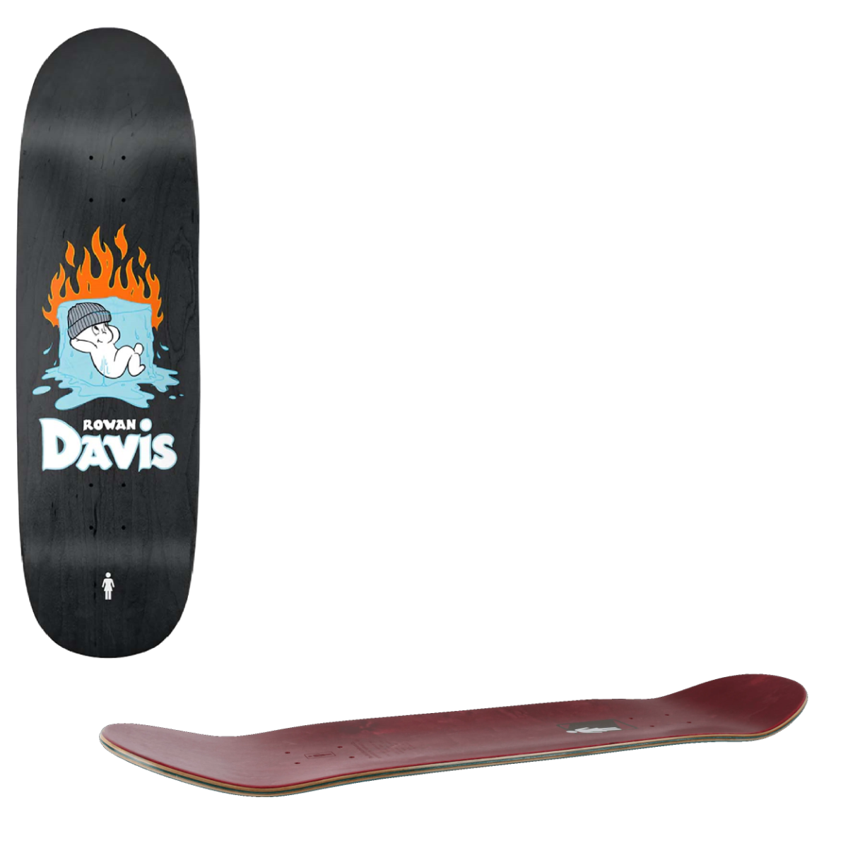 Girl One Off Ice Cold Couch Skateboard Deck - Davis 9.25"