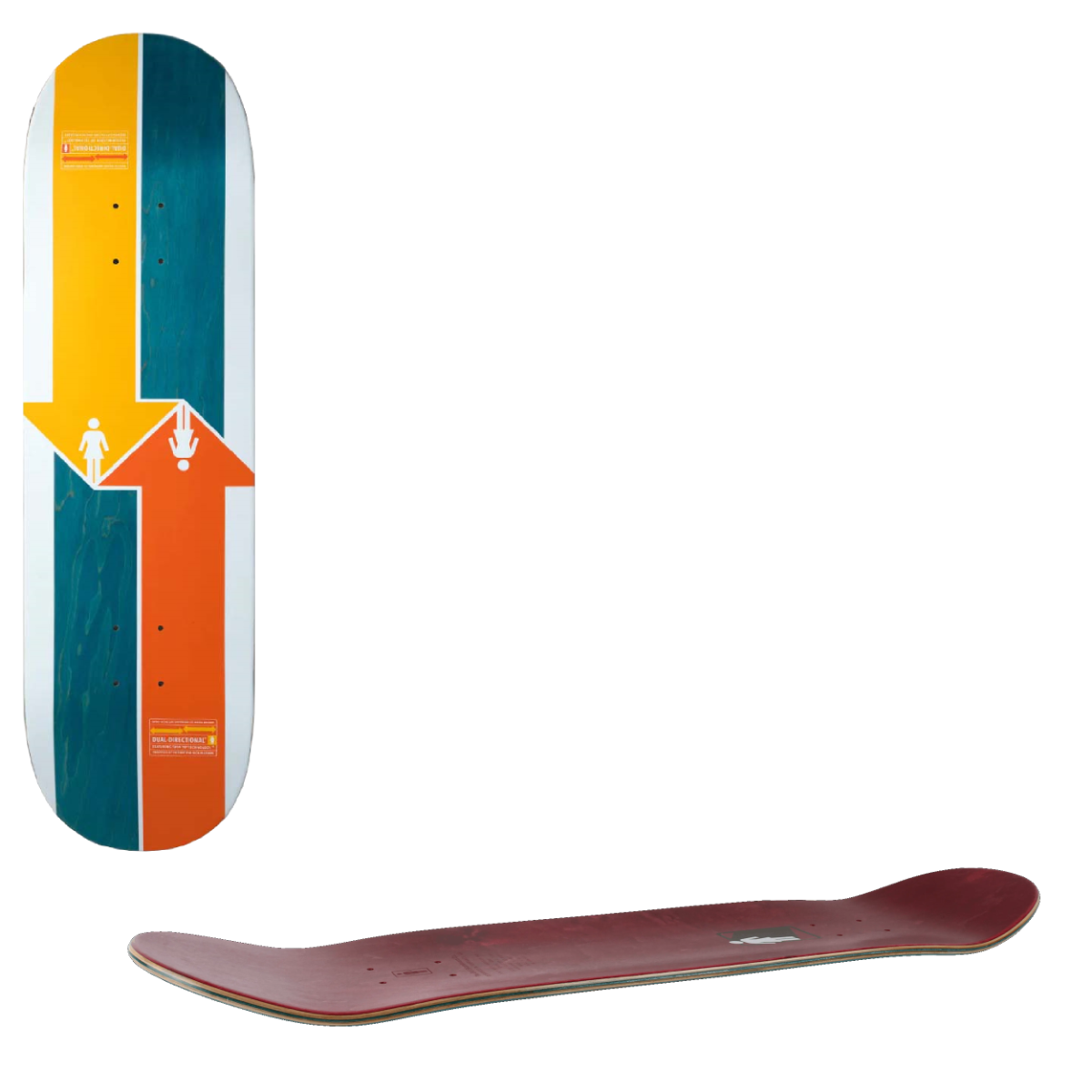 Girl Directional Twin Skateboard Deck - McCrank 8.5"