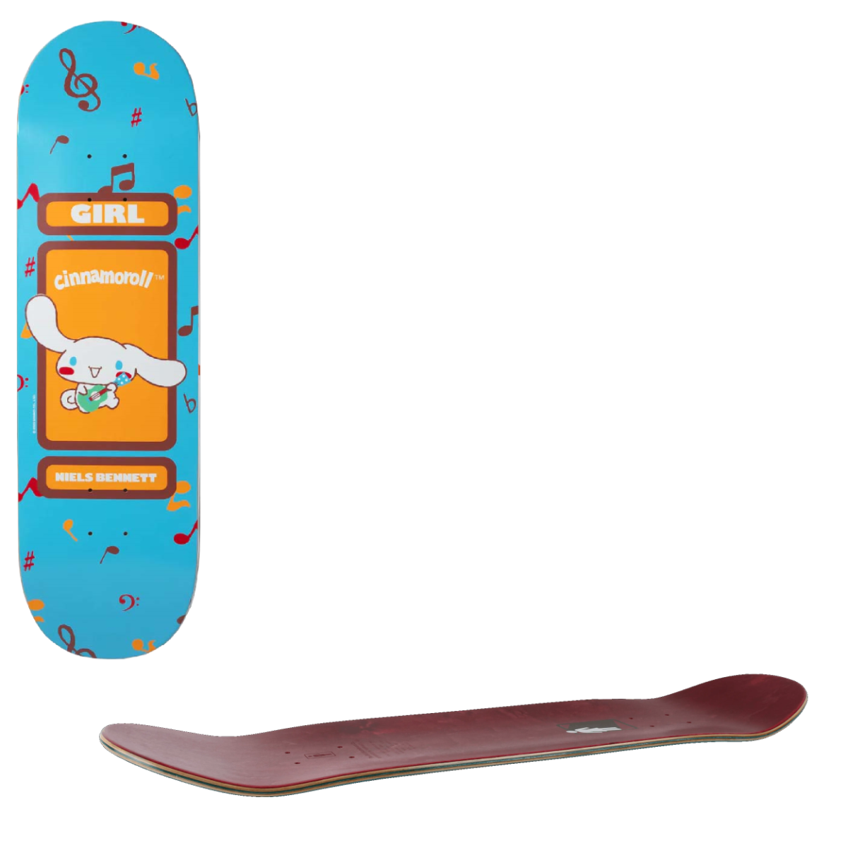 Girl x Hello Kitty Skateboard Deck - Bennett 8.25"