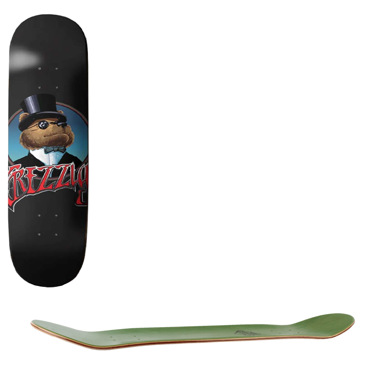 Grizzly Already Dead Skateboard Deck - Black 8.25"