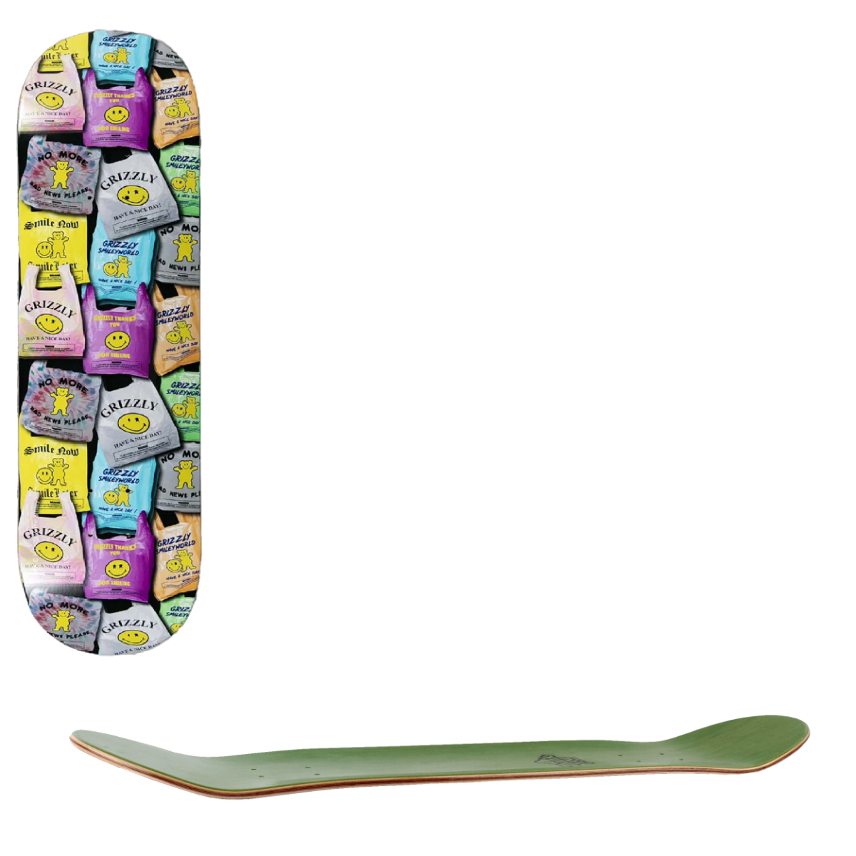 Grizzly Smile Now Smile Later Skateboard Deck 8"