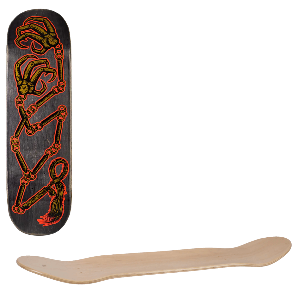 Heathen Battle Claw On Squarehead Skateboard Deck 8.75"