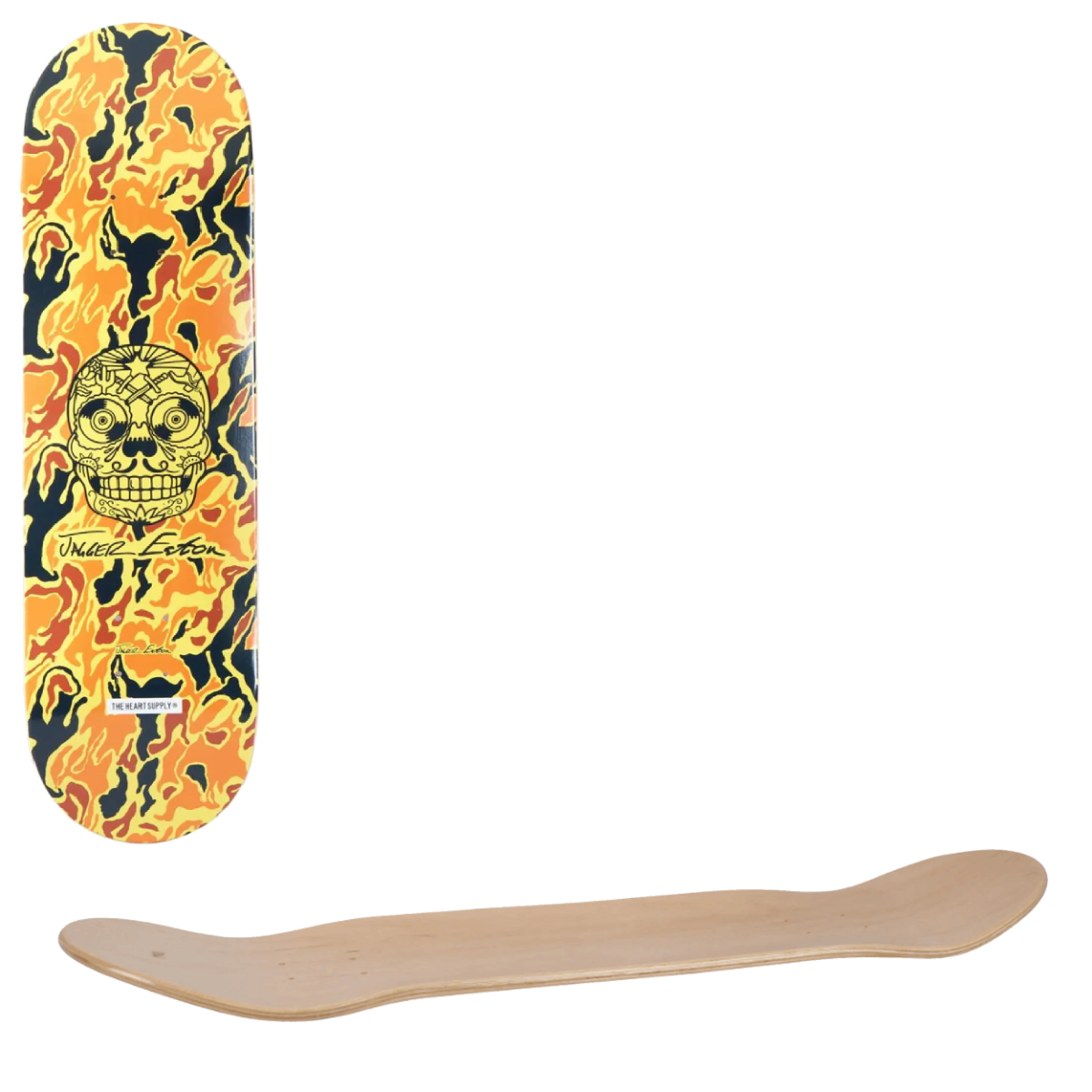 The Heart Supply Jagger Eaton Pro Skateboard Deck - Dessert Skull 8"