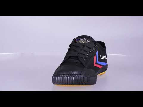 Feiyue 1920 Lo Mid Canvas Trainers - Black/Blue/Red