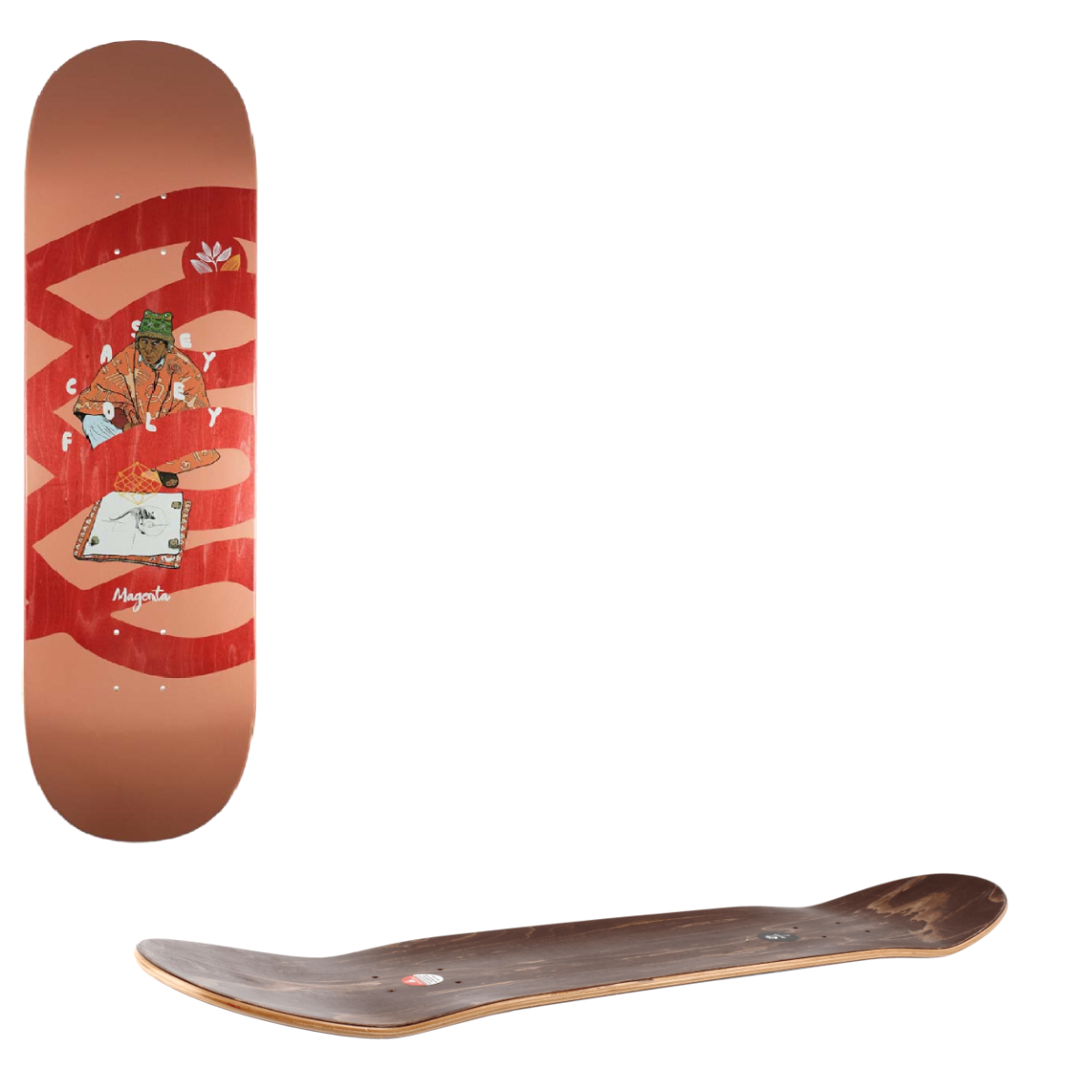 Magenta Sacred Snake Skateboard Deck - Foley 8.25"