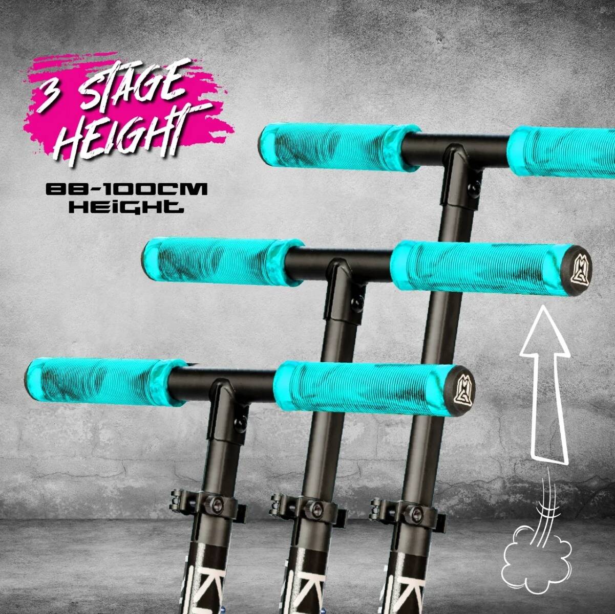Madd Gear Carve Kruzer 200 V2 Commuter Scooter - Black/Teal