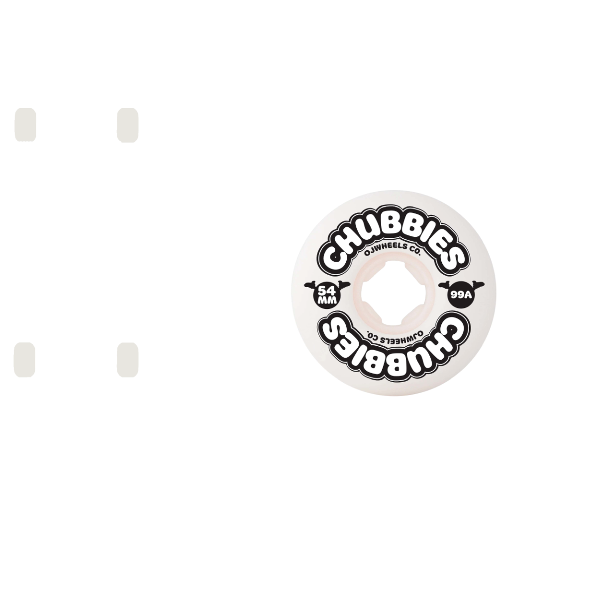OJ Chubbies Skateboard Wheels - White 54mm