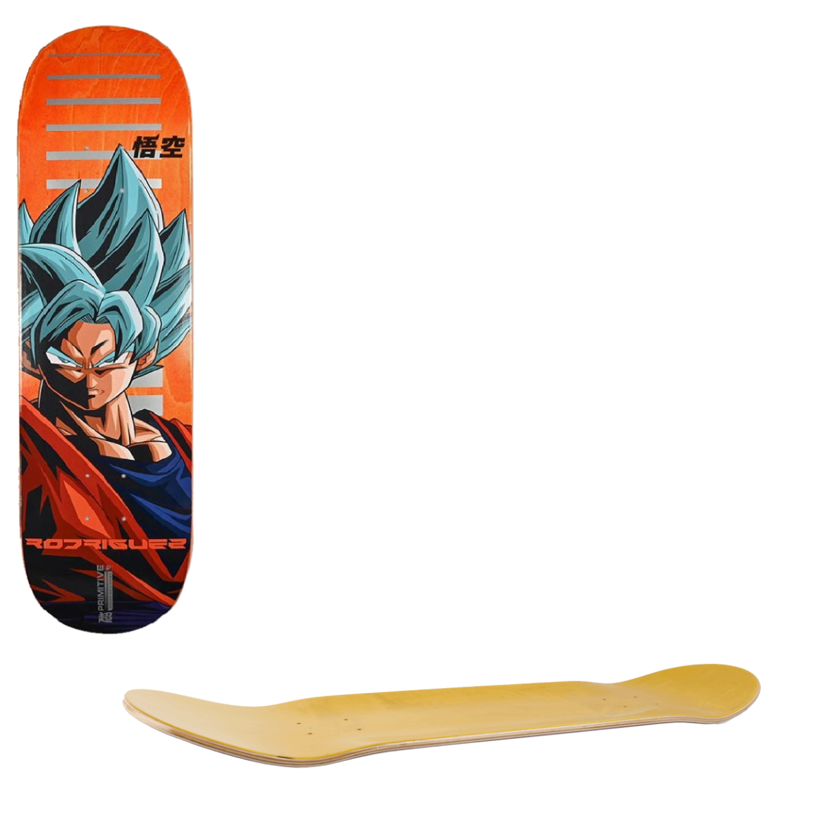 Primitive Rodriguez SSG Goku Skateboard Deck - Orange 8"