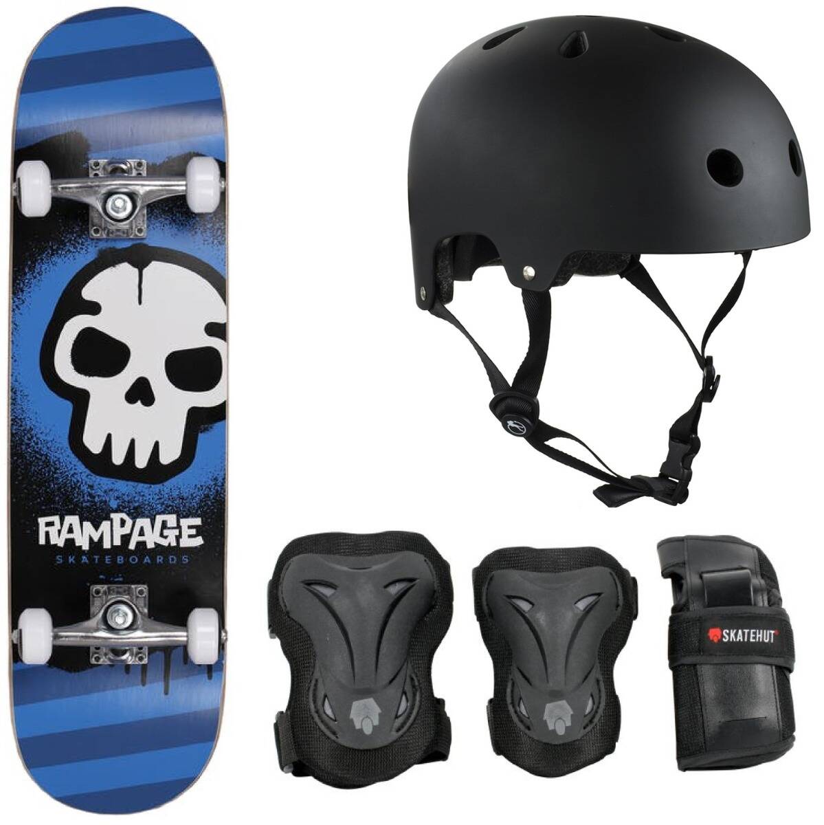 Rampage Graffiti Skull Complete Skateboard Bundle