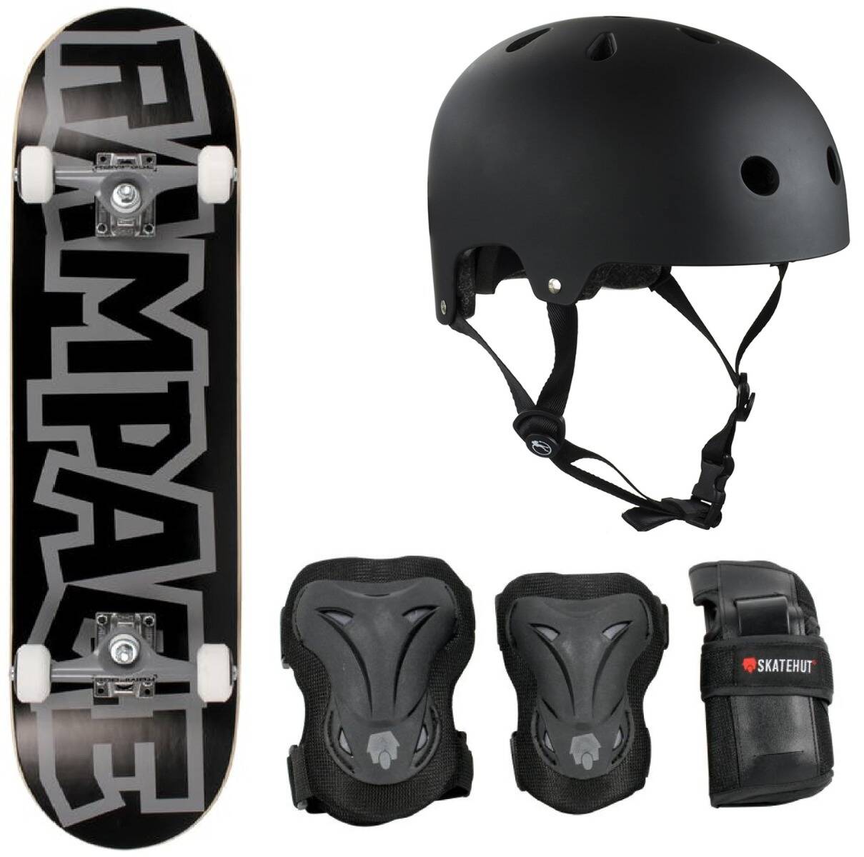 Rampage Block Logo Complete Skateboard Bundle