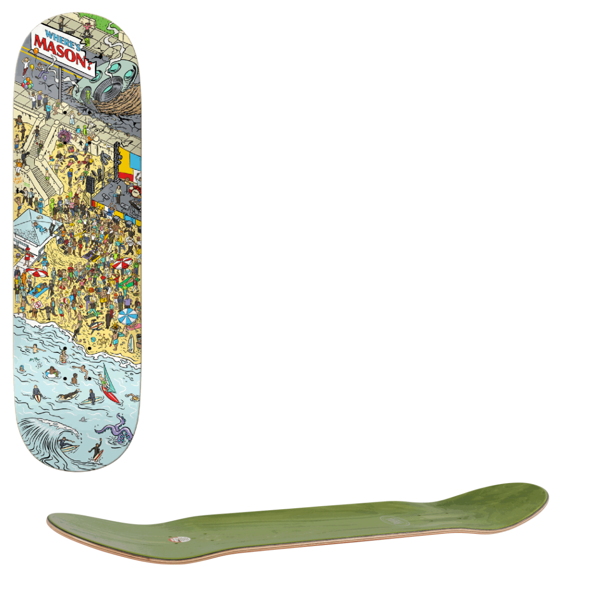 Real Where's Mason Skateboard Deck 8.5"