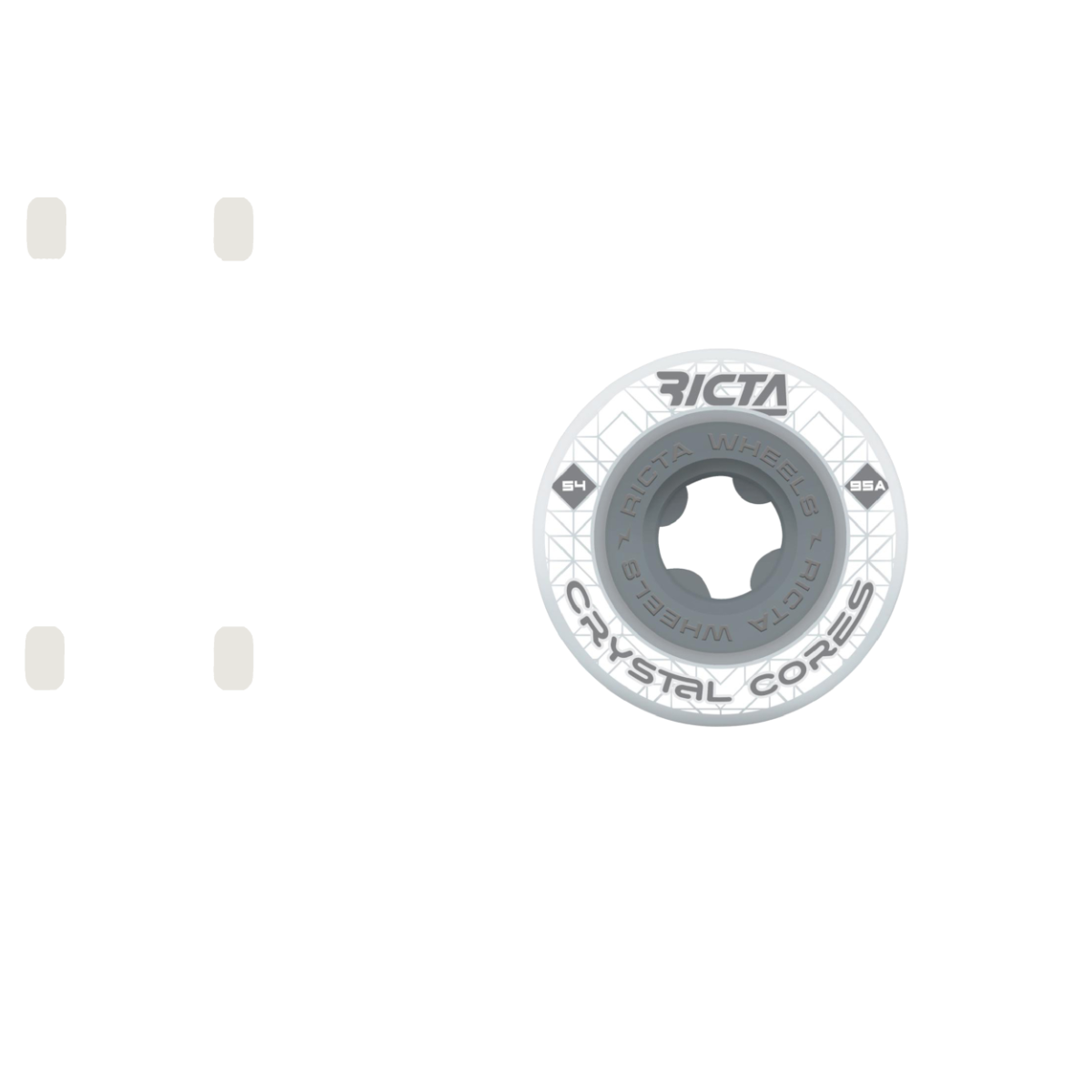 Ricta Crystal Cores 95a Skateboard Wheels - White 54mm