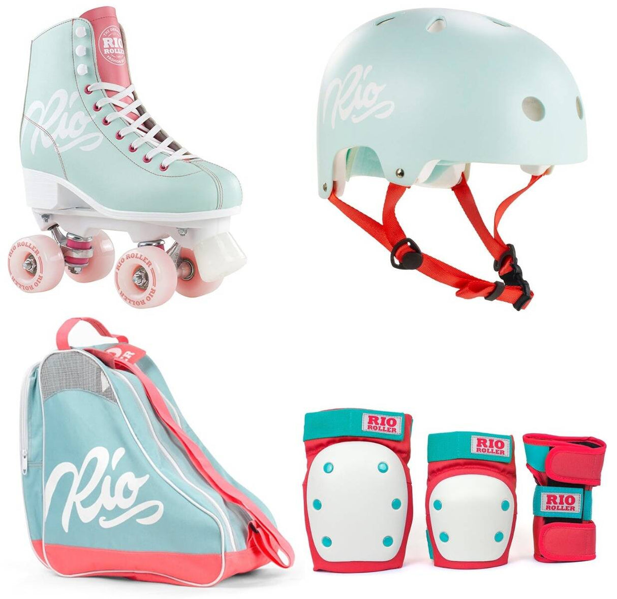 Rio Roller Script Quad Roller Skates Deluxe Bundle
