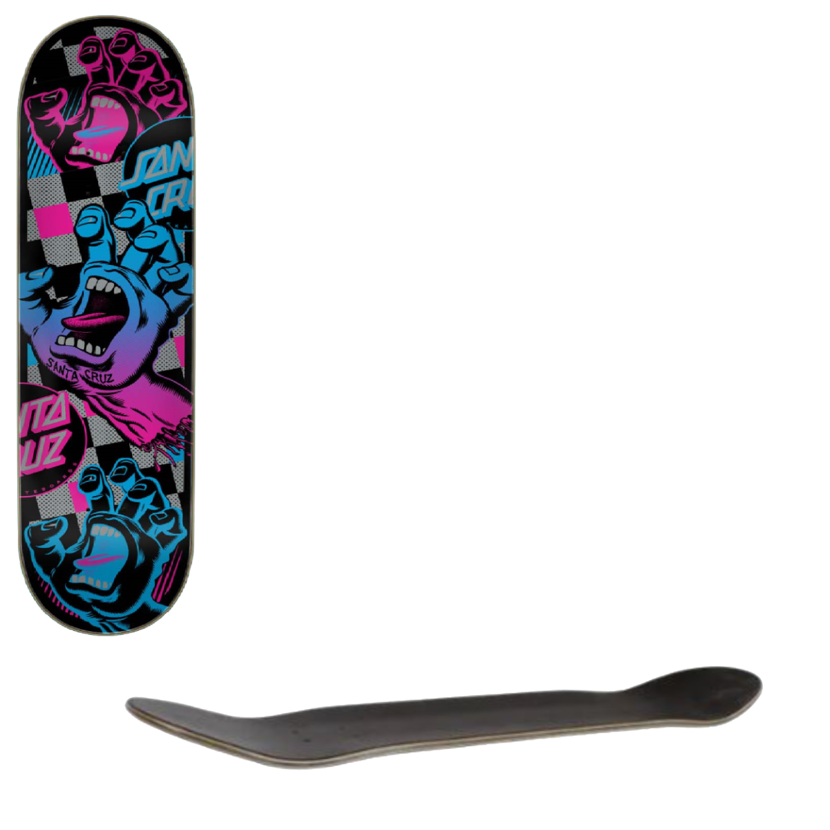 Santa Cruz Check Trap Hand Skateboard Deck 7.75"