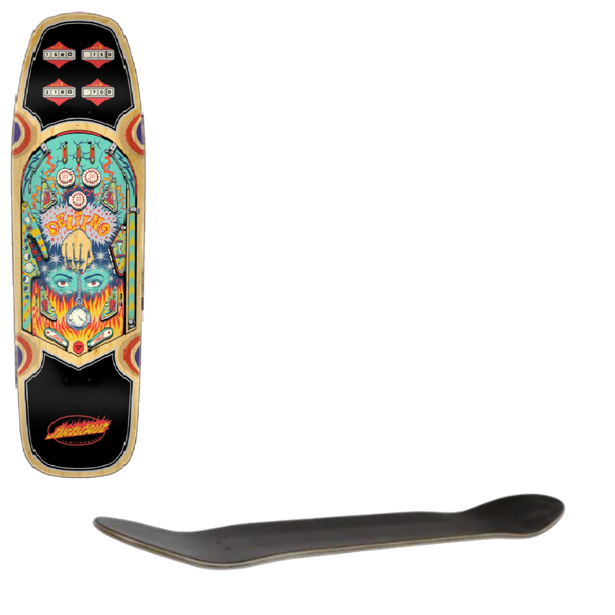 Santa Cruz Pinball Skateboard Deck - Delfino 9.14"