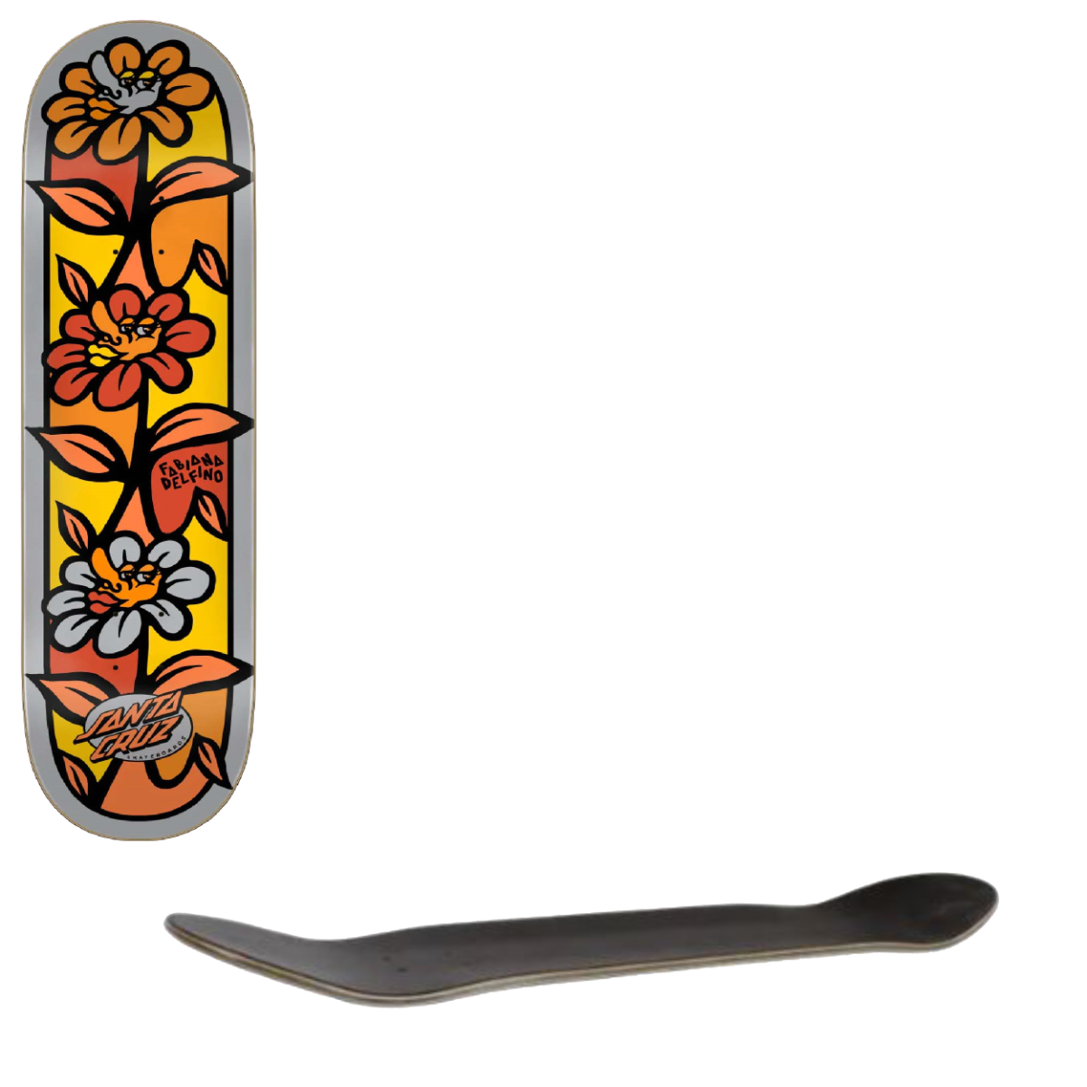 Santa Cruz Flower Crew Pro Skateboard Deck - Delfino 8"
