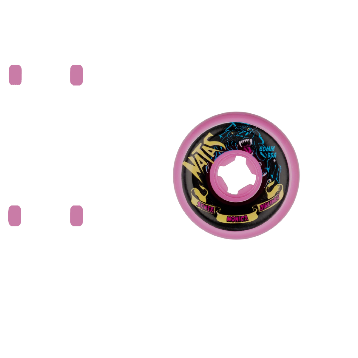Santa Cruz Slime Balls Natas Kaupas Panther Vomits Skateboard Wheels - Pink 60mm