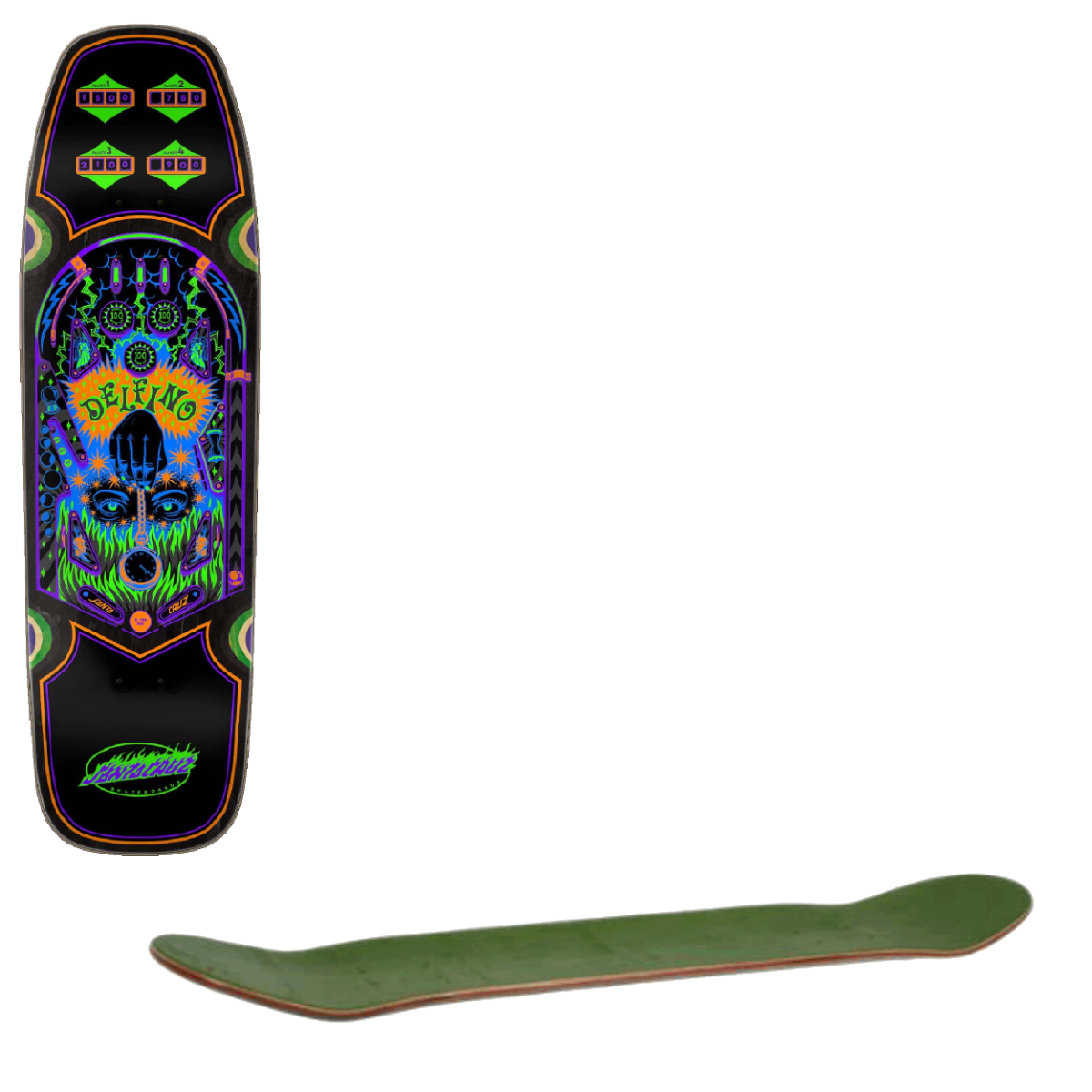Santa Cruz Pinball Skateboard Deck - Delfino 9.14"