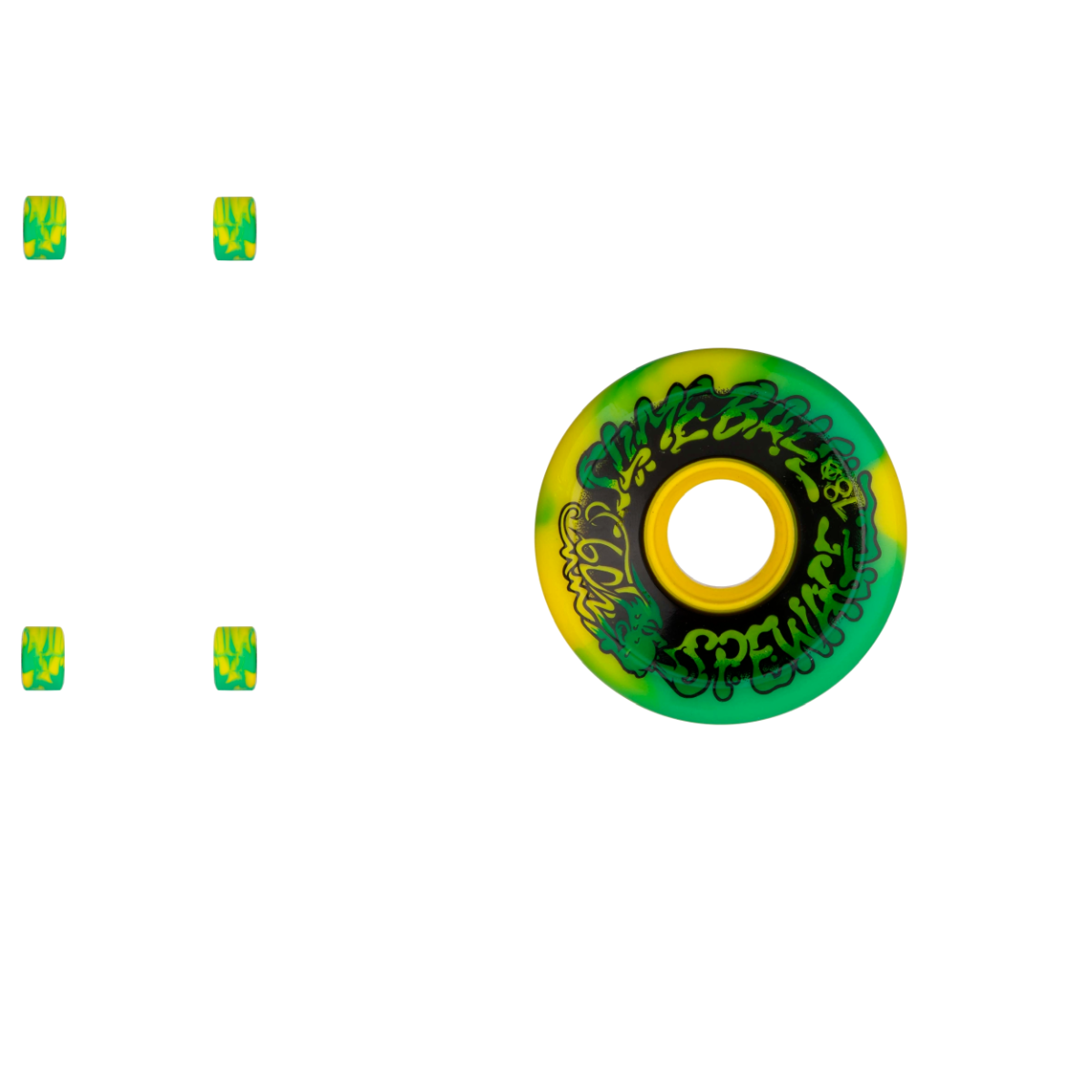 Santa Cruz Slime Balls Spewage OG Slime Skateboard Wheels - Green/Yellow 60mm